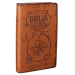 Bíblia das Descobertas para Adolescentes Letra Normal NTLH Capa Couro Marrom Claro Ilustrada