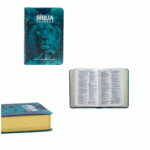 Bíblia Pequena de Bolso 13cm NAA Capa Semiflexível Leão Azul - Imagem 2