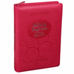 Bíblia Sagrada RA Letra Gigante C/ Zíper Capa Pink